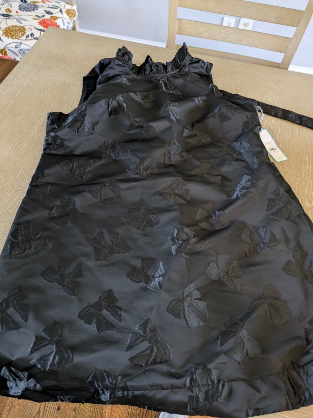 Draper James women’s Bow Jacquard Sleeveless Short Dress in black size XL NWT